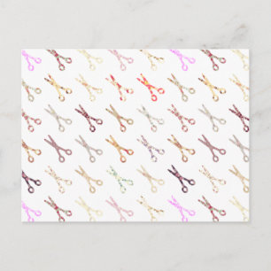 Blumengürtel-Schere bunt Haarstylistin Blume Postkarte