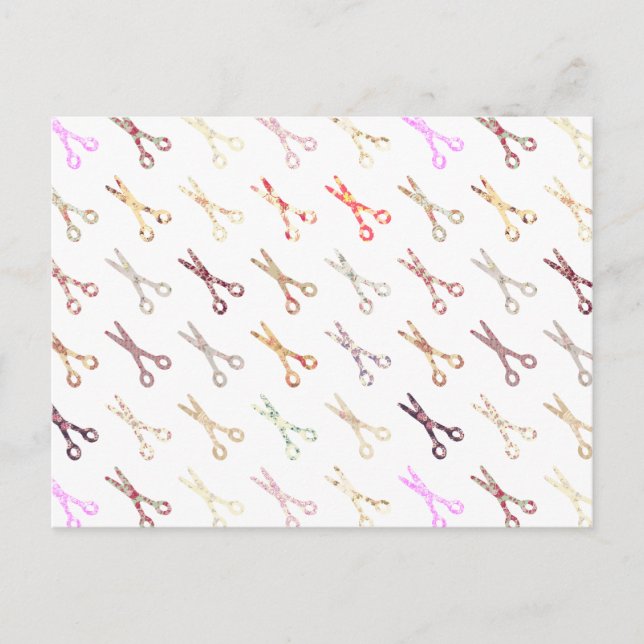 Blumengürtel-Schere bunt Haarstylistin Blume Postkarte (Vorderseite)