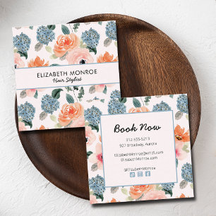 Blumenhaar Stylist Makeup Salon Quadratische Visitenkarte