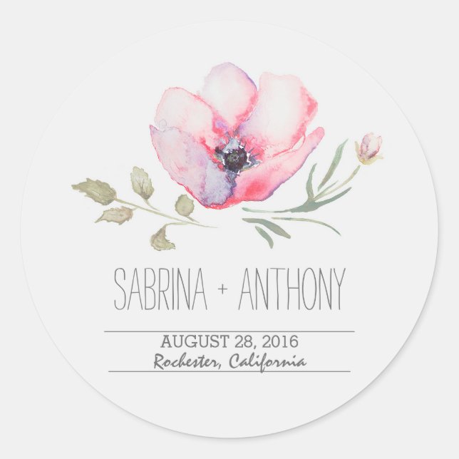 Blumenhafen Runder Aufkleber (Vorderseite)