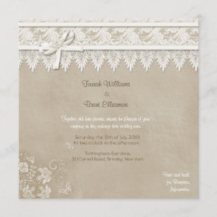 Blumenhafte Spitzen-Schmetterling-Hochzeit Einladung