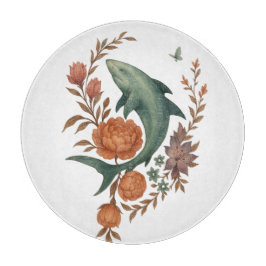 Blumenhaie Harmonie - Natur und Meeresfusion Kunst Schneidebrett