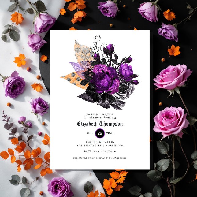 BlumenHalloween-Brautparty Einladung (Floral Halloween Bridal Shower Invitation)