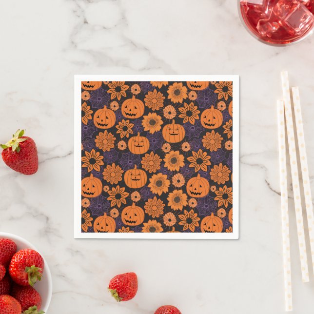 BlumenHalloween Serviette (Beispiel)