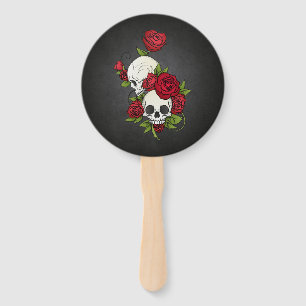 Blumenhandfan skulls Dia de Los Muertos Fächer