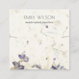 Blumenhandgemachte Papiertextur - Nekklace Display Quadratische Visitenkarte