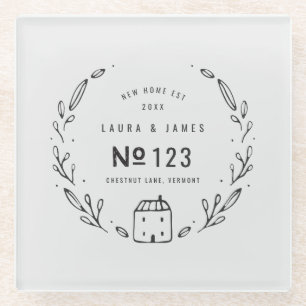 Blumenhandgezeichnet Glasuntersetzer