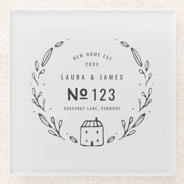 Blumenhandgezeichnet Glasuntersetzer (Vorderseite)