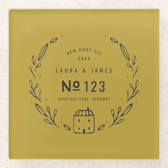 Blumenhandgezeichnet Glasuntersetzer (Vorderseite)