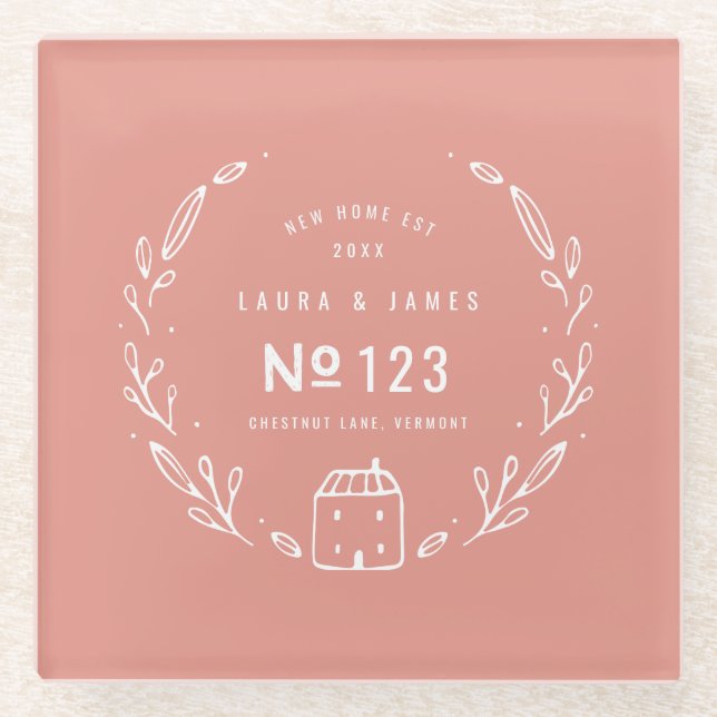 Blumenhandgezeichnet Glasuntersetzer (Vorderseite)