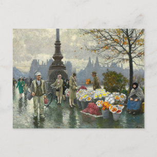 Blumenhändler   Paul Fischer Postkarte