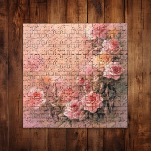 Blumenhandschrift - Rose Antiquitäten Puzzle