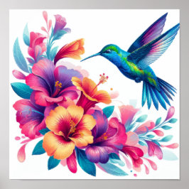 Blumenharmonie: Hummingbird Elegance Poster