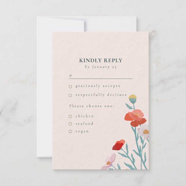 Blumenharmonie RSVP Karte (Vorderseite)