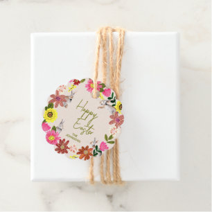Blumenhase Frohe Ostern Frühlingsgeschenk-Anhänger Geschenkanhänger
