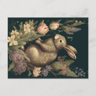 Blumenhase in einem Vintage-Garten Postkarte