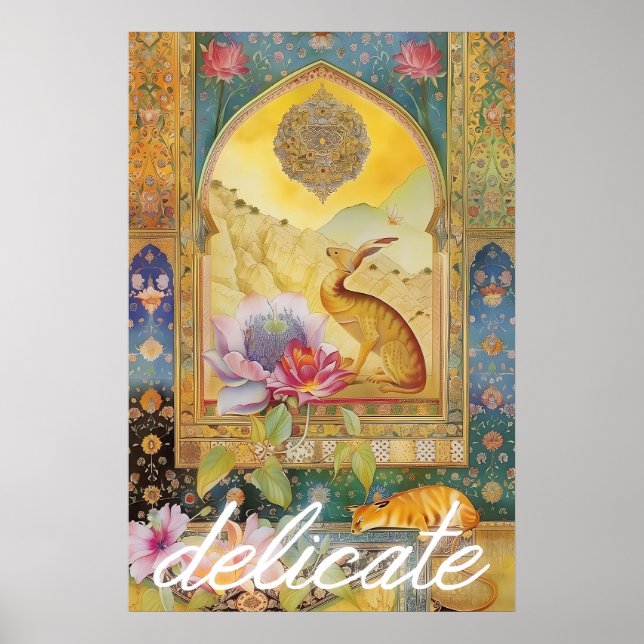 Blumenhase Kunstposter Retro-Tier Wanddekoration Poster (Vorne)