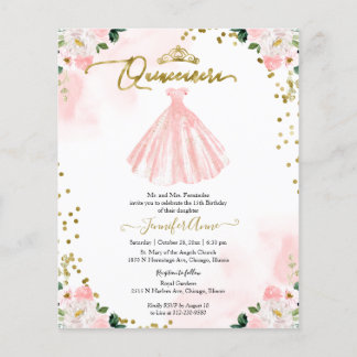 Blumenhaushalt Quinceanera Einladung zweisprachig