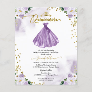 Blumenhaushalt Quinceanera Einladung zweisprachig