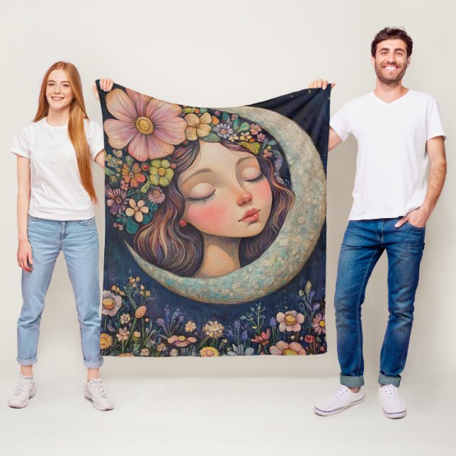 Blumenhaut und Crescent Moon Fleecedecke (Beispiel)