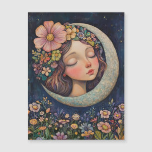 Blumenhaut und Crescent Moon Magnetkarte
