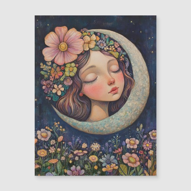 Blumenhaut und Crescent Moon Magnetkarte (Vorderseite)
