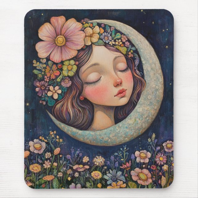 Blumenhaut und Crescent Moon Mousepad (Vorne)
