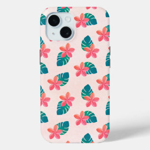 Blumenhawaiianisches Muster Pink Wasserfarbe Plume Case-Mate iPhone Hülle