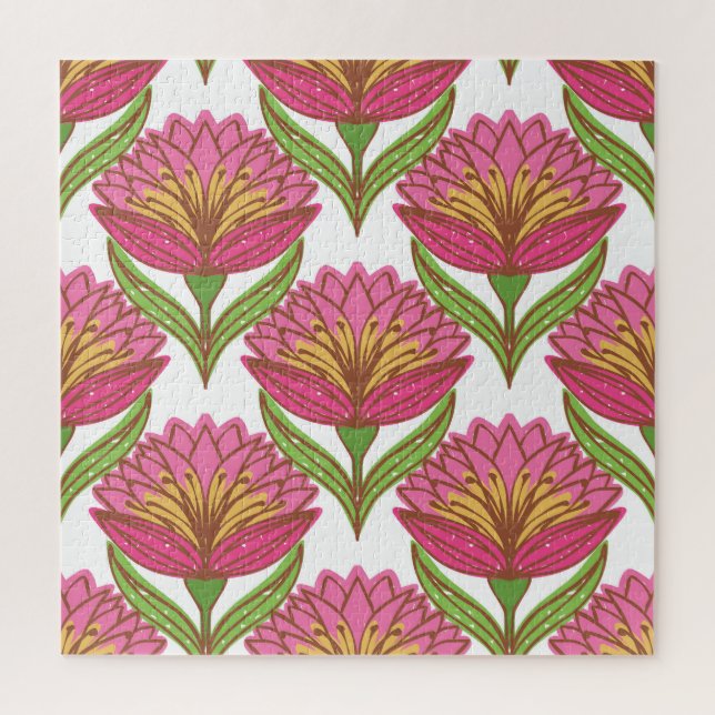 Blumenhelligkeit: Rot weiß Vintag. Puzzle (Vertikal)