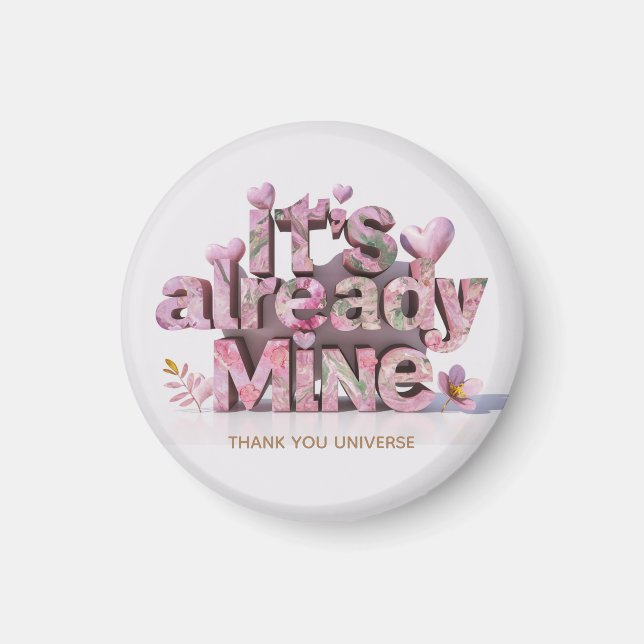 *~* Blumenherz Ap85 Gesetz Anziehungsmanifestation Magnet (Vorne)