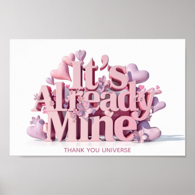 *~* Blumenherz Ap85 Gesetz Anziehungsmanifestation Poster (Vorne)