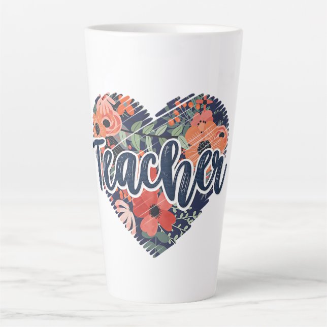 Blumenherz für Lehrer Milchtasse (Vorderseite)