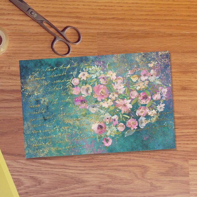 Blumenherz Gold Romantische Handschrift Entsprechu Seidenpapier (Von Creator hochgeladen)