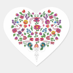 Blumenherz Herz-Aufkleber