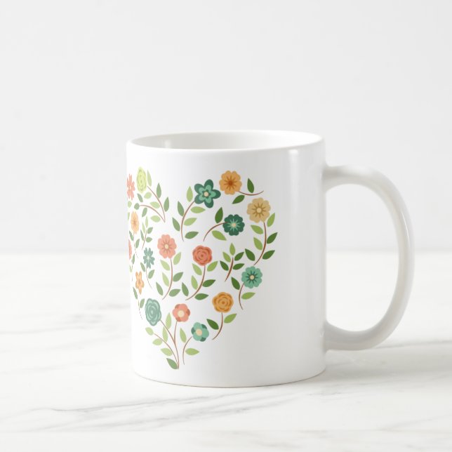 Blumenherz-Kaffee-Tasse Kaffeetasse (Rechts)