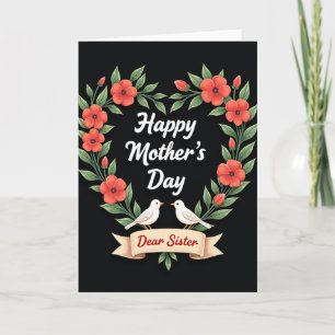 Blumenherz Liebe Schwester Karte