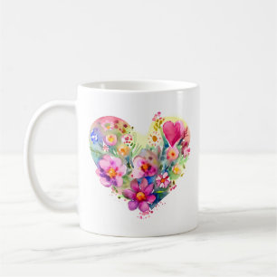 Blumenherz mit inspirierendem Zitat Kaffeetasse