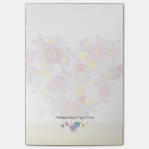 Blumenherz mit Schmetterlingen Post-it Klebezettel