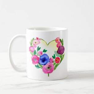 Blumenherz mit Töchterzitat Kaffeetasse