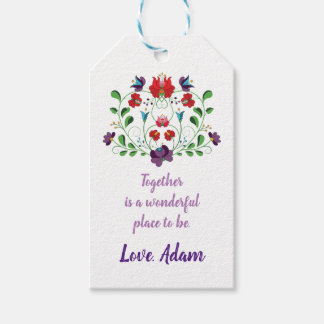 Blumenherz mit Zitat Geschenkanhänger