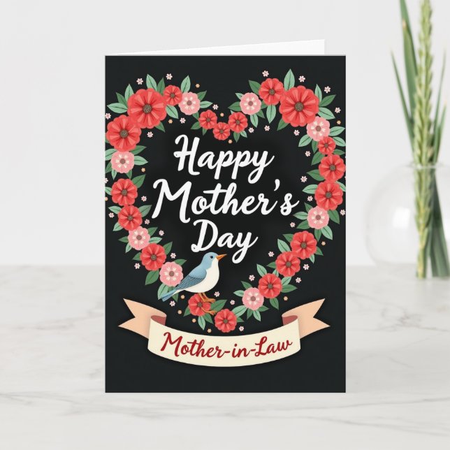 Blumenherz Mutter Karte (Vorderseite)