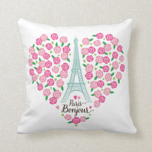 Blumenherz Paris Bonjour Kissen
