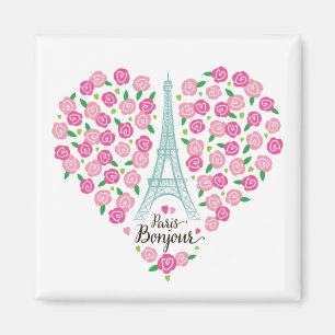 Blumenherz Paris Bonjour Magnet
