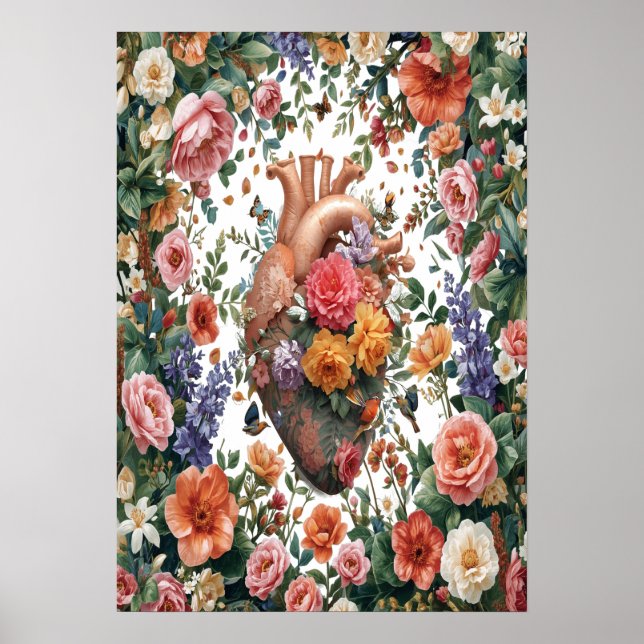 Blumenherz-Poster Kunst, Kunst und Kultur Poster (Vorne)