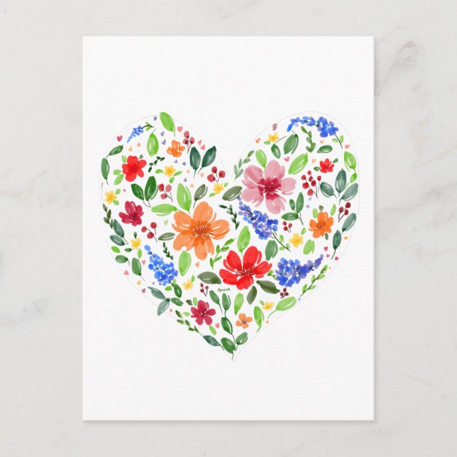Blumenherz Postkarte (Vorderseite)