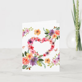 Blumenherz und Blumen Karte