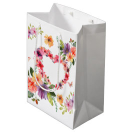 Blumenherz und Blumen Mittlere Geschenktüte