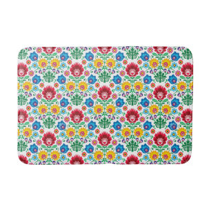 Blumenherz-Volkskunst-Muster Badematte
