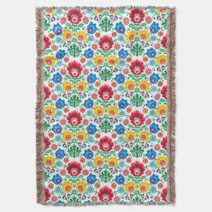Blumenherz-Volkskunst-Muster Decke