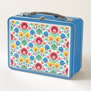 Blumenherz-Volkskunst-Muster Metall Brotdose